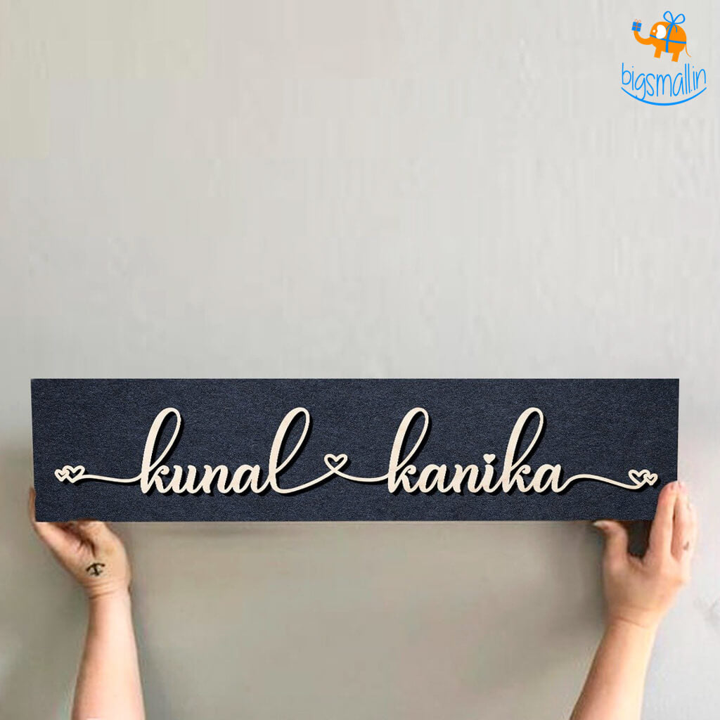 Personalized Sleek Couple Name Plate