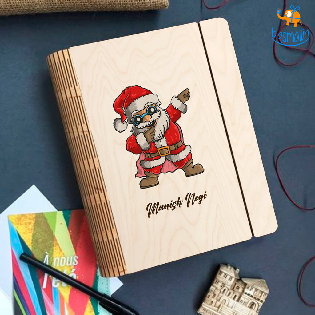 Personalized Santa Wooden Binder With Elastic Strap | COD Not Available