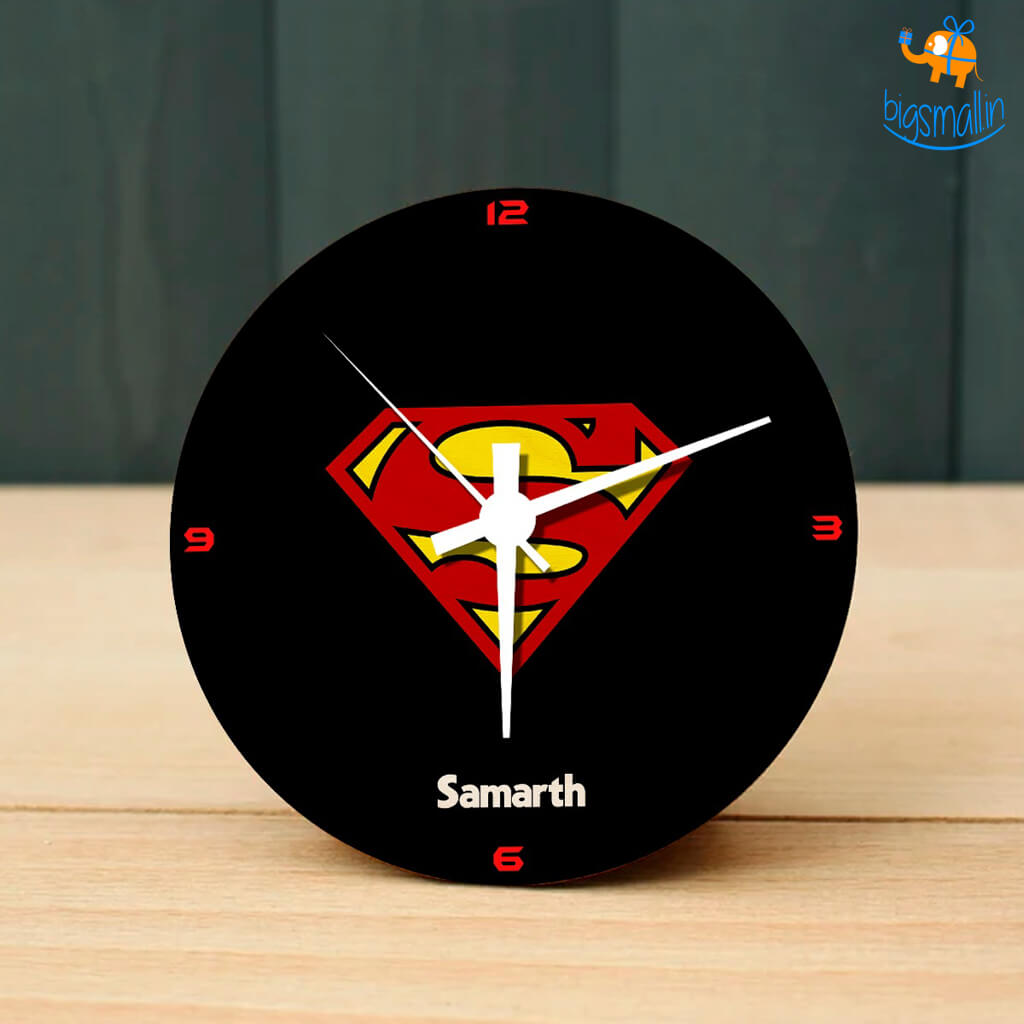 Personalized Superman Table Clock | COD Not Available