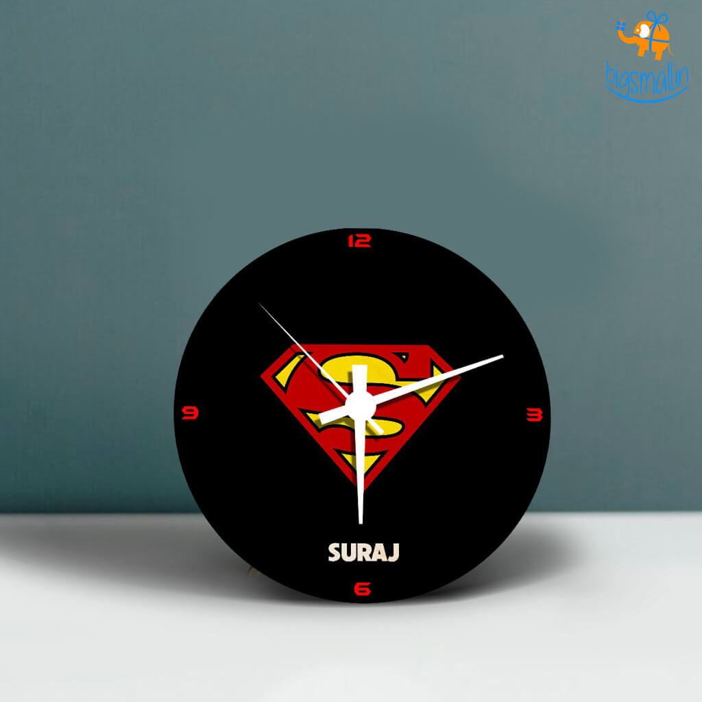 Personalized Superman Table Clock | COD Not Available