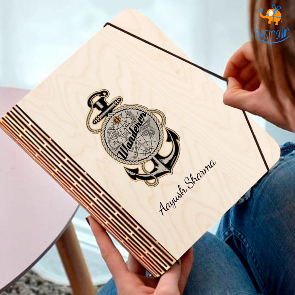 Personalized Wanderer Wooden Binder With Elastic Strap | COD Not Available