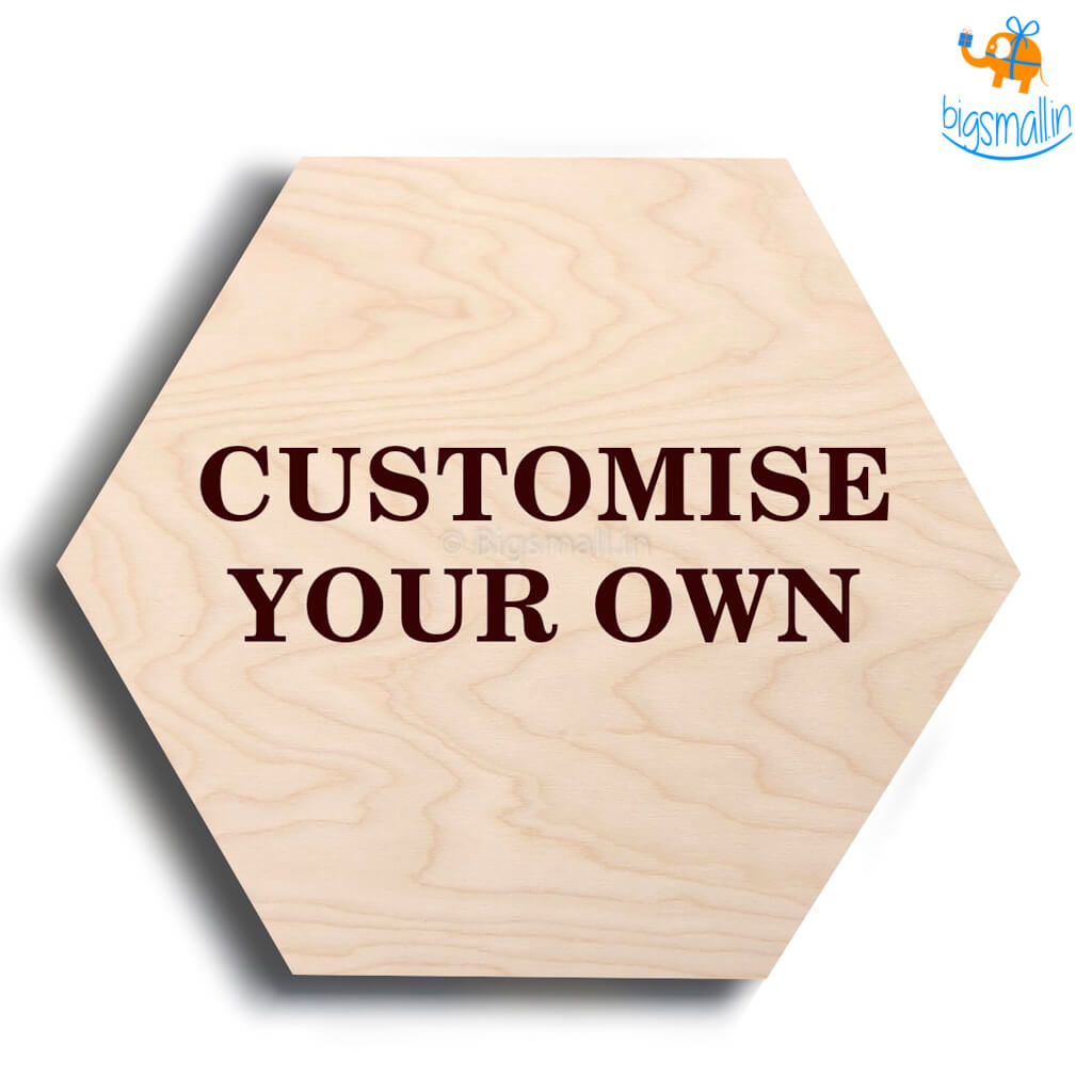 Personalized Wooden Hexagon Coasters | COD Not available - bigsmall.in