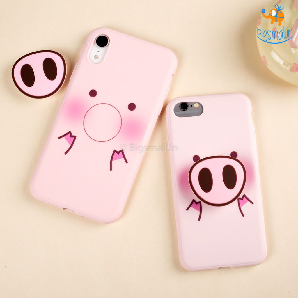 Piggy Phone Iphone Cover with Pop Socket - bigsmall.in