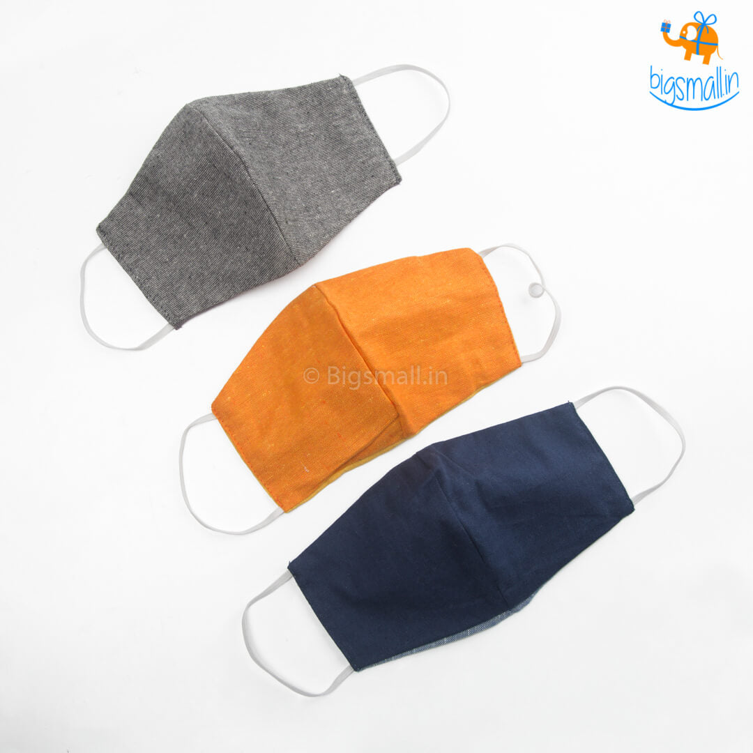 Reusable Cotton Masks - Set of 3 (Assorted Colors)
