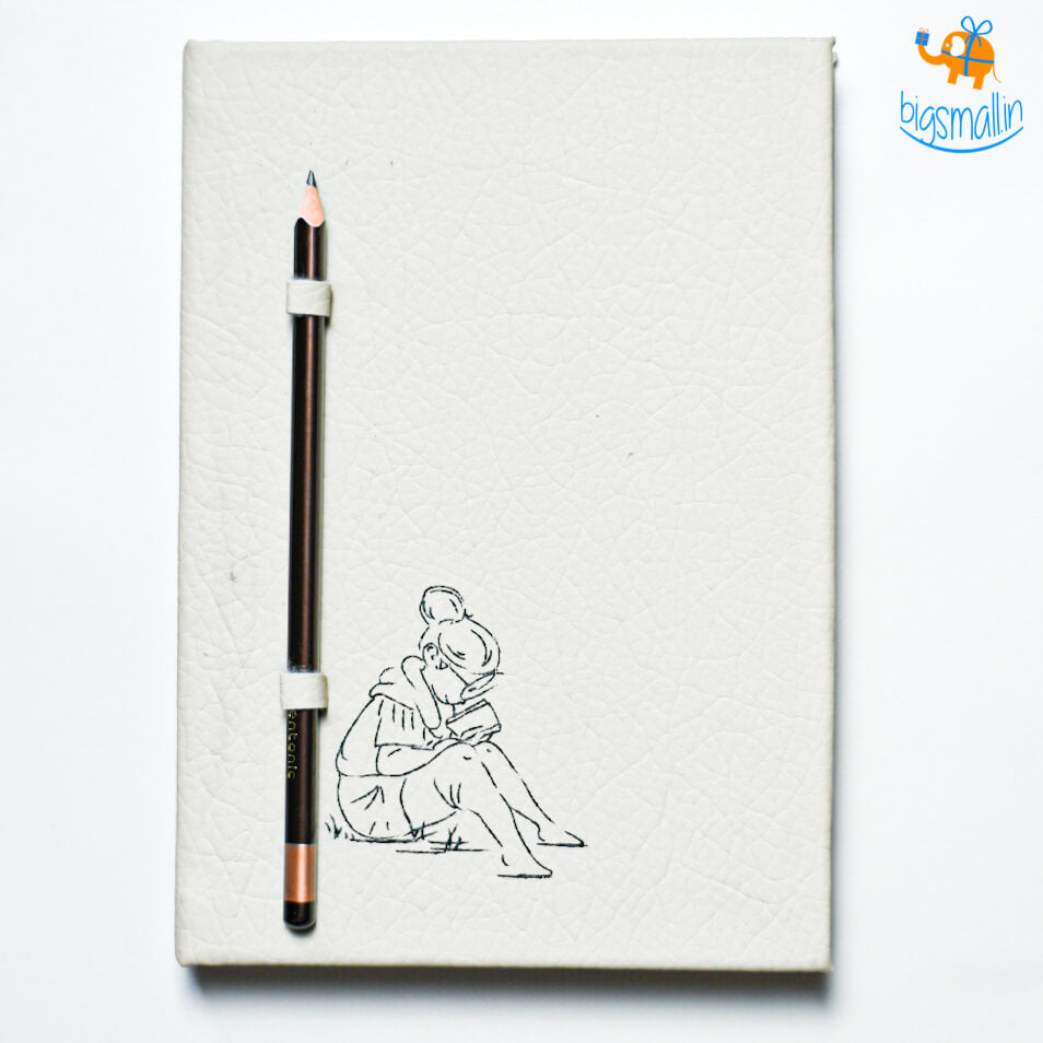 Nerd Girl Leatherette Notebook with Pencil Holder