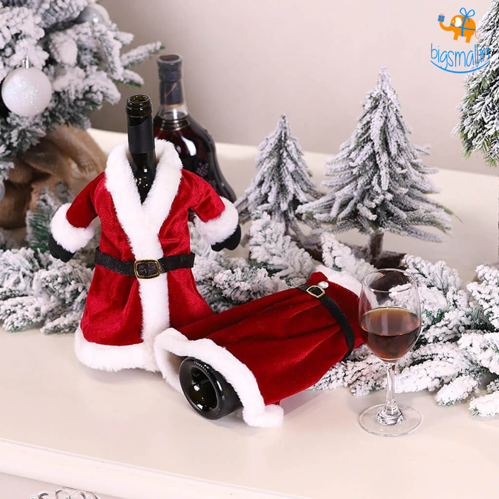 Mr. & Mrs. Claus Wine Bottle Covers - Set of 2