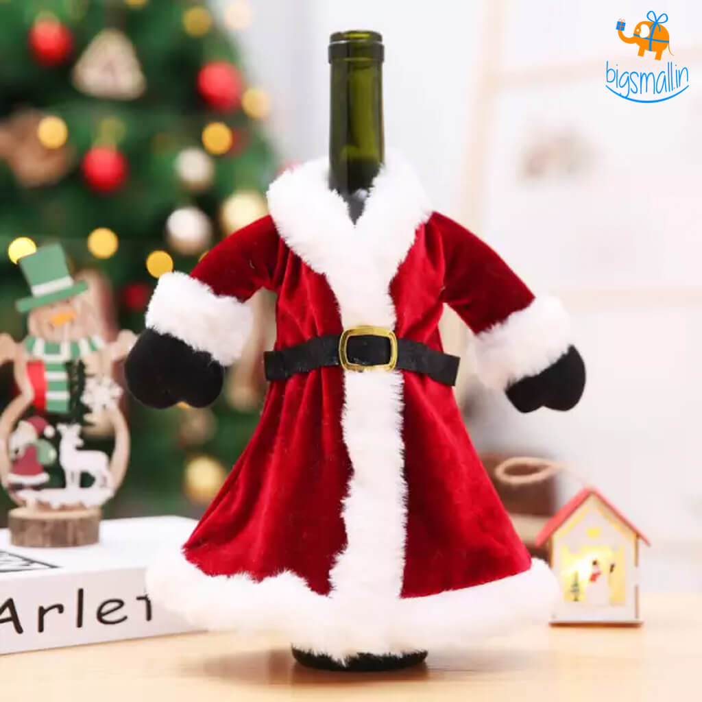 Mr. & Mrs. Claus Wine Bottle Covers - Set of 2