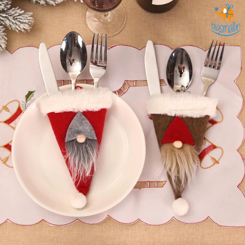 3D Santa Hat Cutlery Cover - bigsmall.in