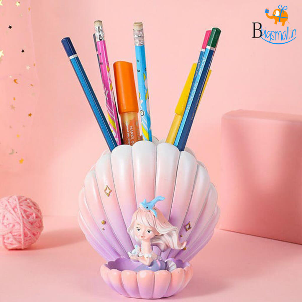 Sea Shell & Mermaid Desk Organizer