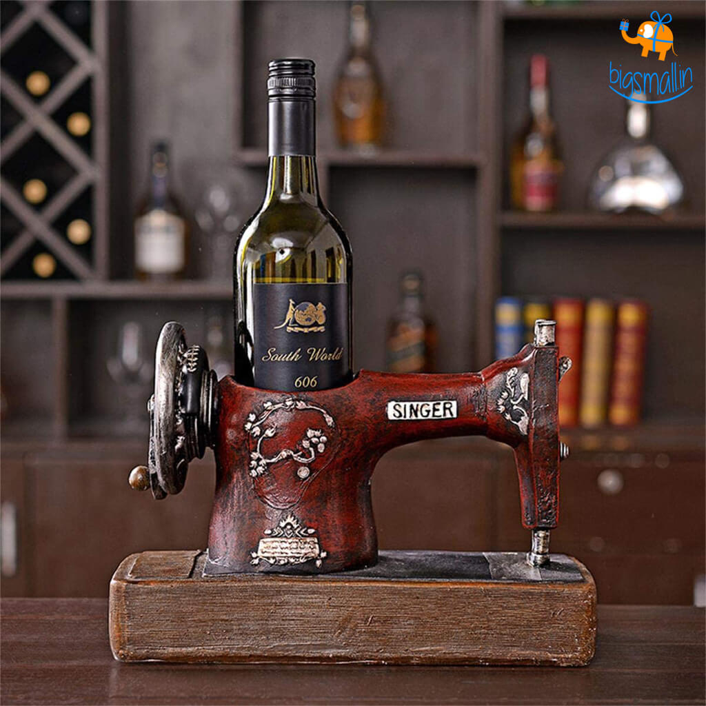 Retro Sewing Machine Wine Bottle Holder