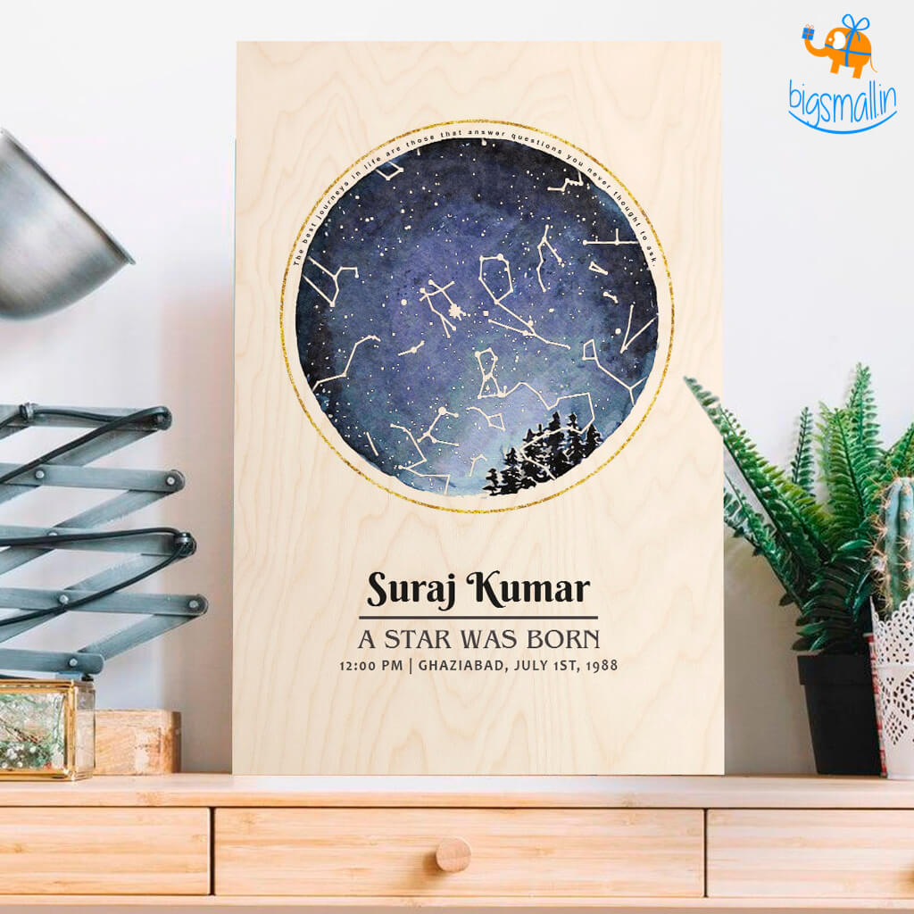 Born Under These Stars - Personalized Wooden Frame