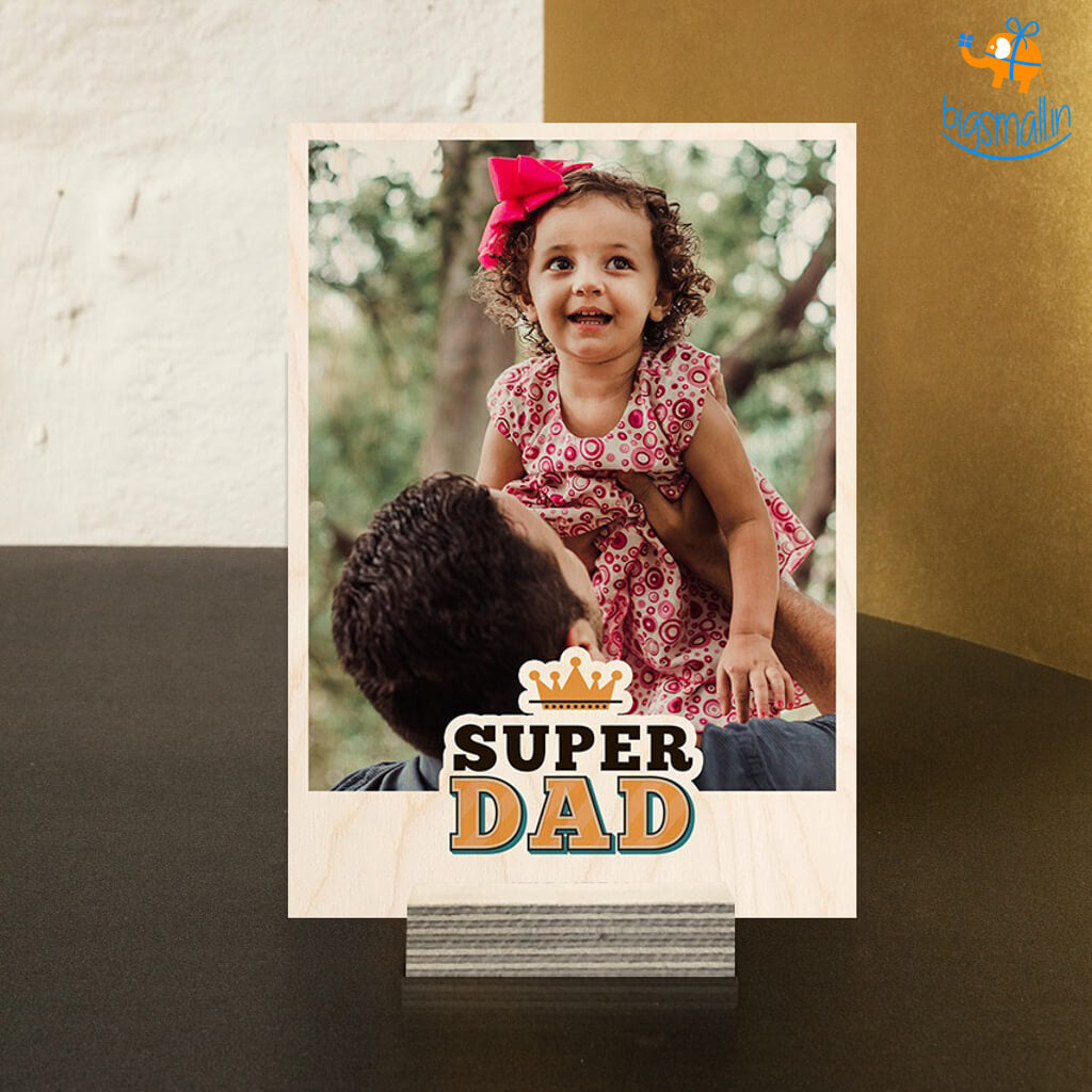 Super Dad Personalized Wooden Print Frame