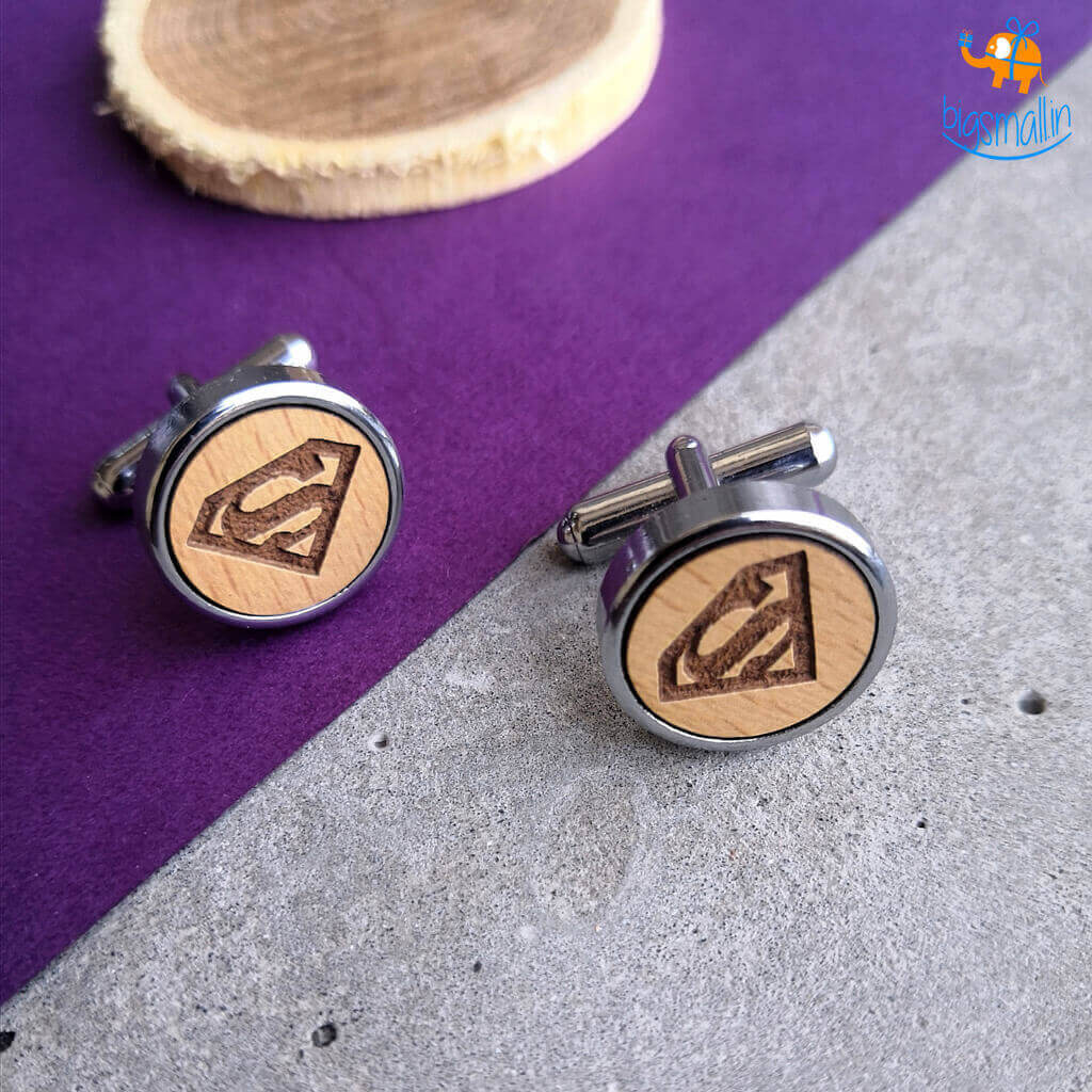 Superman Wooden Cufflinks