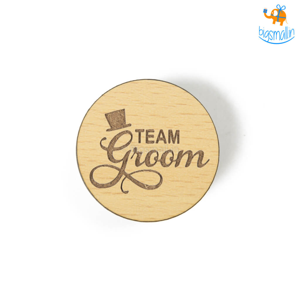 Team Groom Wooden Pop Socket