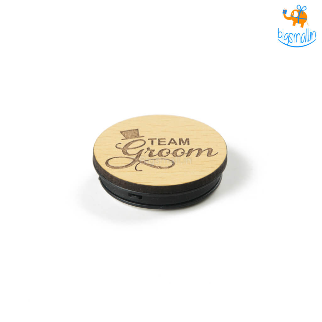 Team Groom Wooden Pop Socket