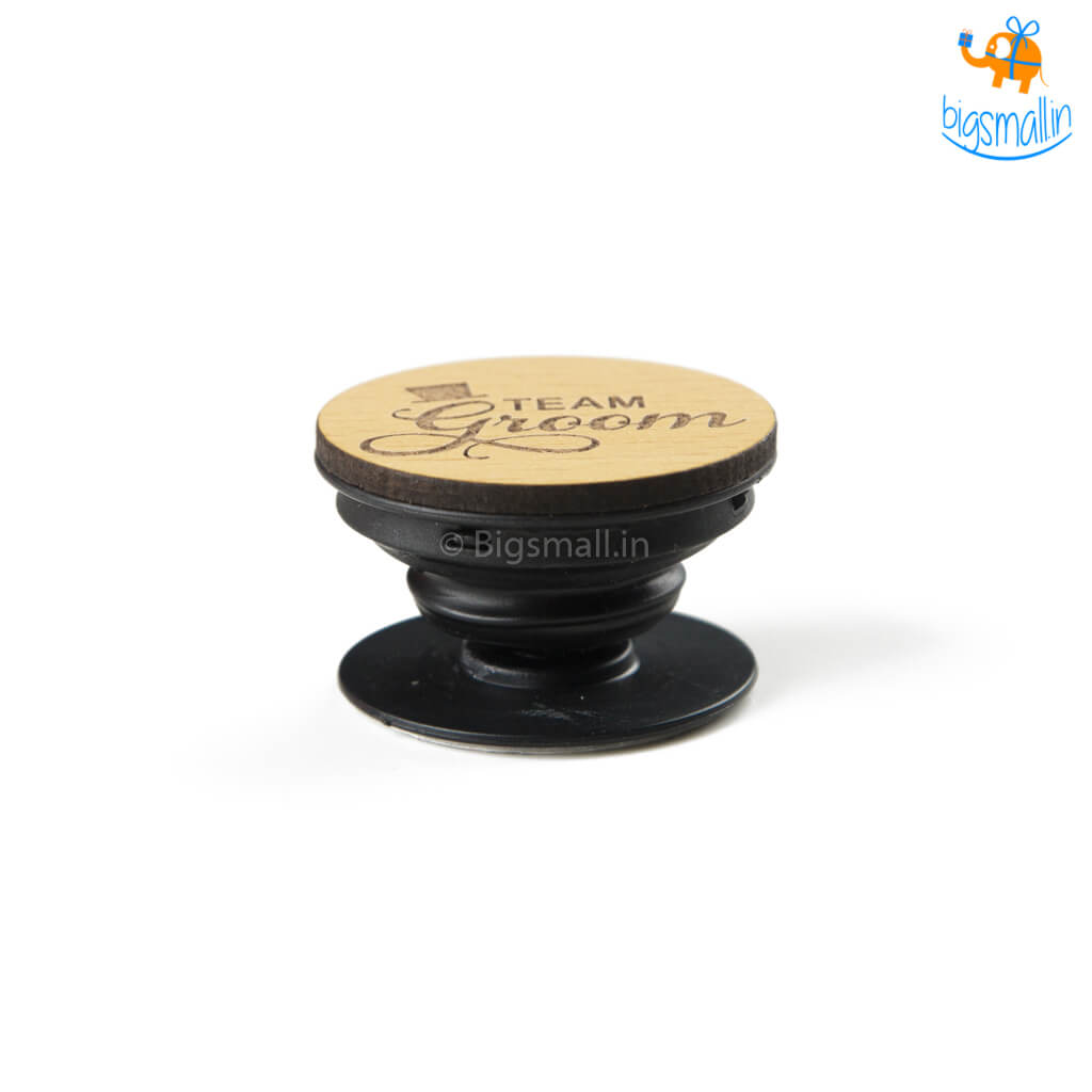 Team Groom Wooden Pop Socket