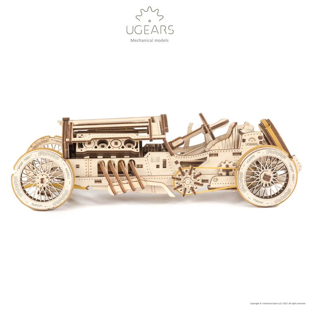 Ugears U-9 Grand Prix Car Mechanical Puzzle - bigsmall.in