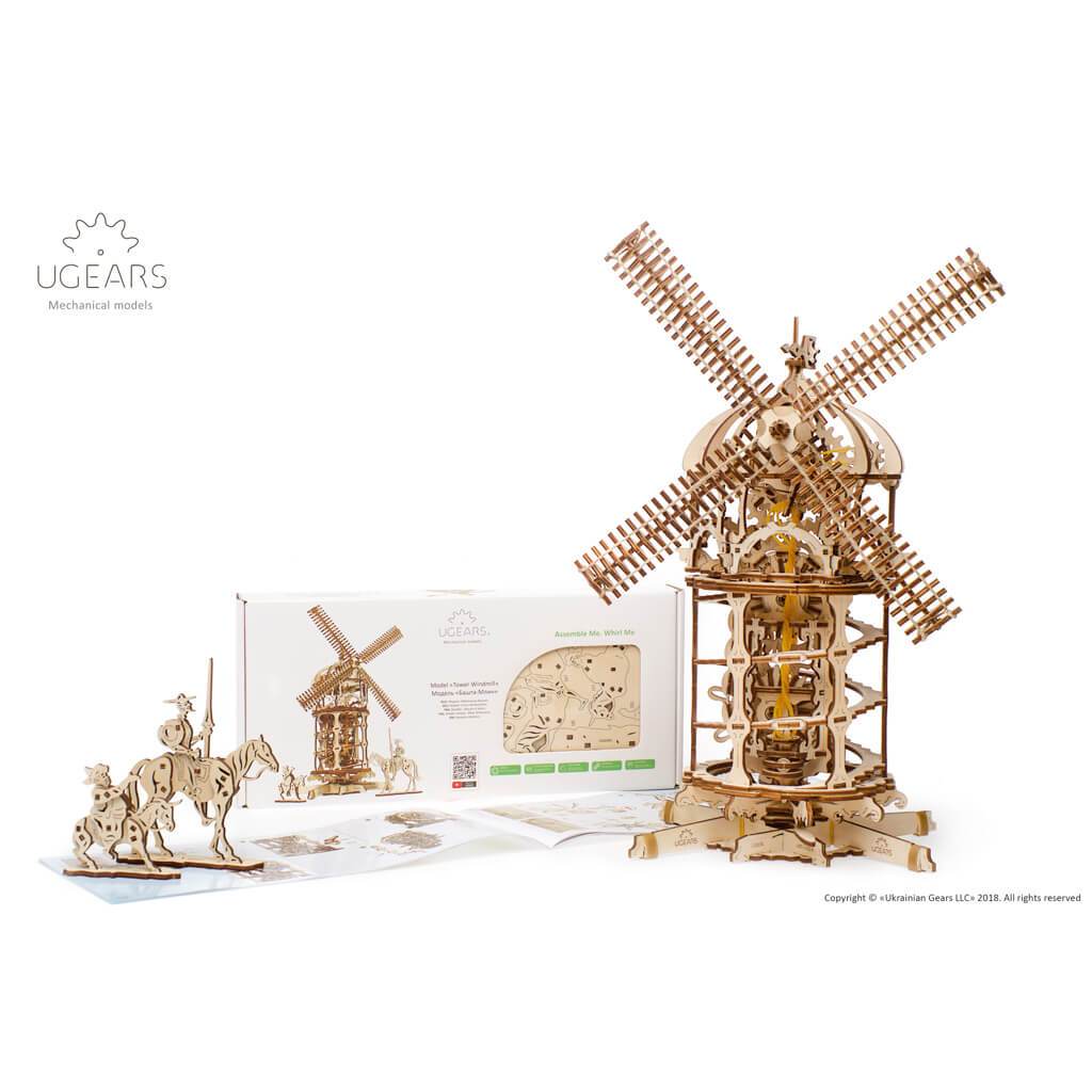 Ugears Tower Windmill Mechanical Puzzle - bigsmall.in