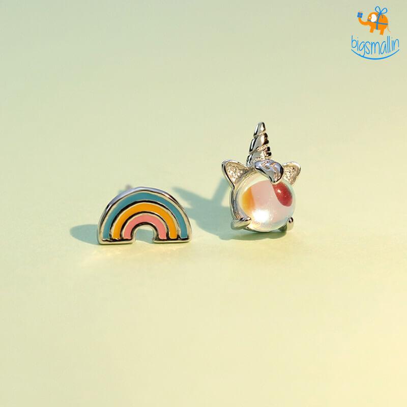 Magical Unicorn Rainbow Ear Studs - bigsmall.in