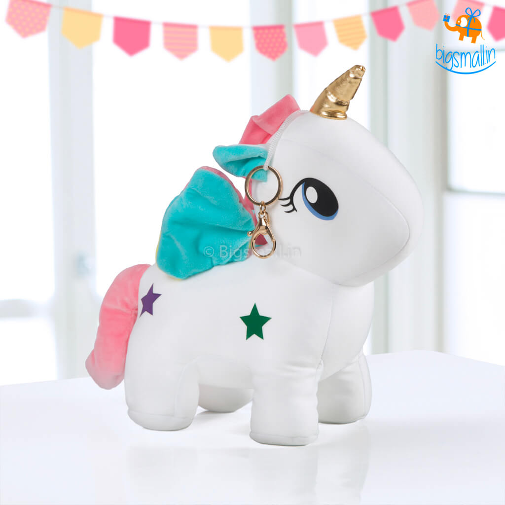 Unicorn Plush Toy with Clasp Holder