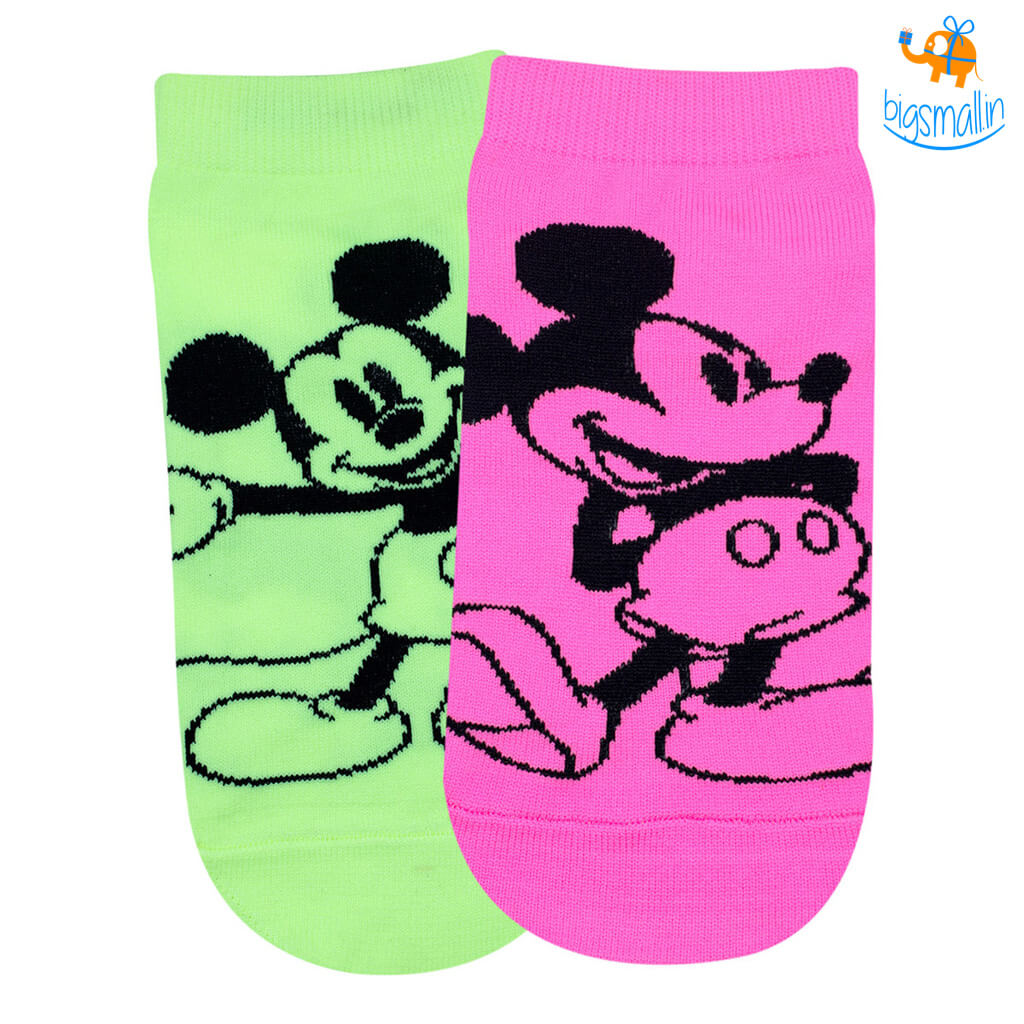 Vibrant Mickey Ankle Socks - Pack of 2