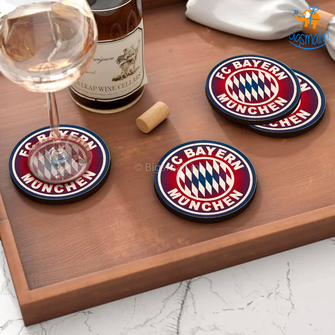 Bayern Munich FC Wooden Coasters - Set of 4
