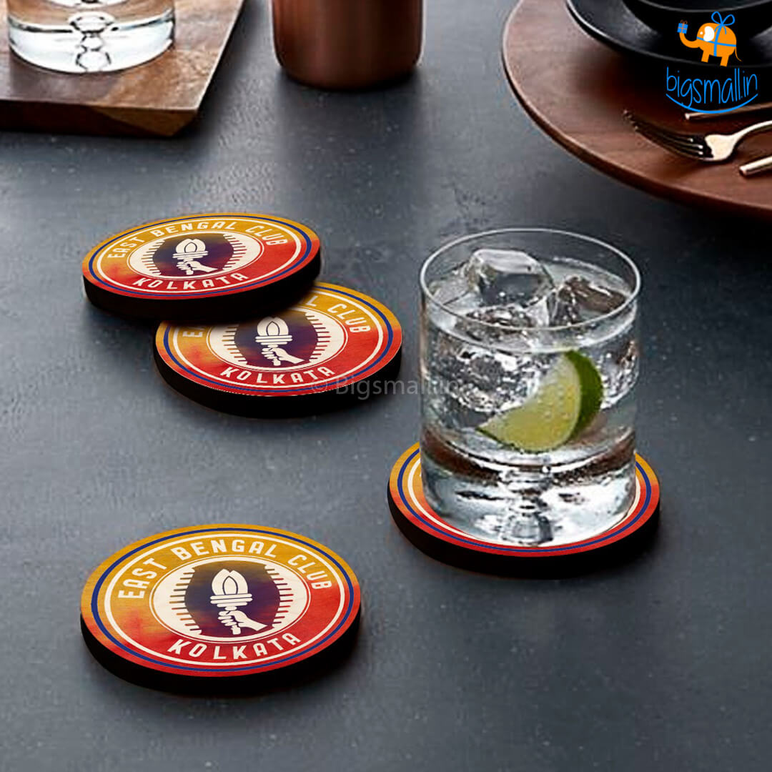 East Bengal Club Wooden Coasters - Set of 4
