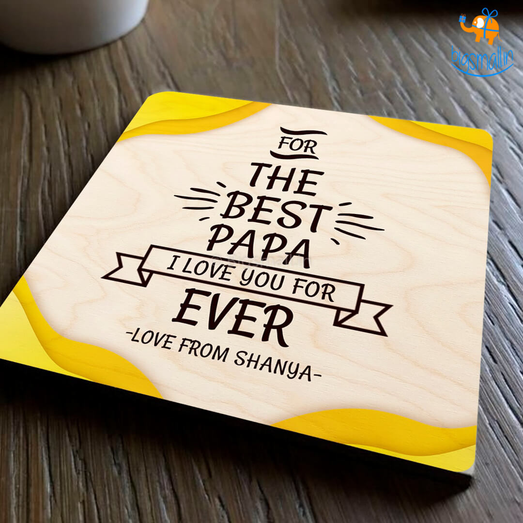 Personalized The Best Papa Wooden Coasters | COD Not available