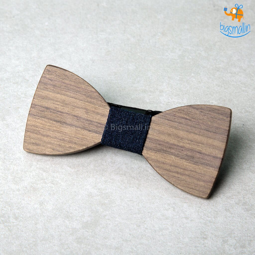 Wooden Bow Tie - bigsmall.in