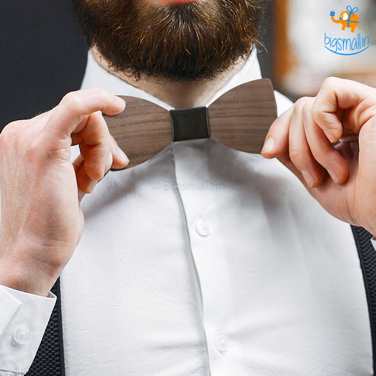 Wooden Bow Tie - bigsmall.in