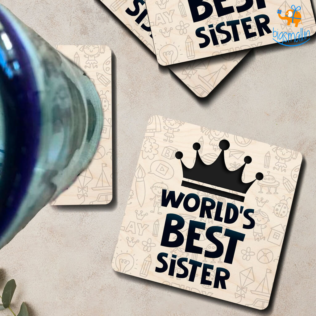 Best Sister Wooden Coasters